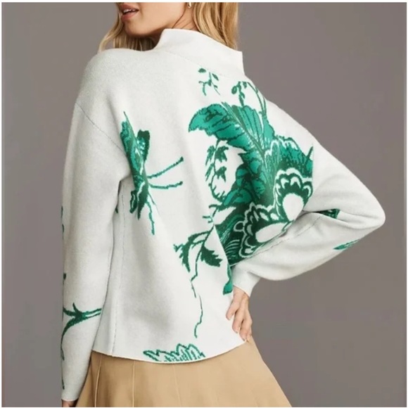 Anthropologie Maeve The Carys Mock-Neck Butterfly Sweater - Picture 4 of 5